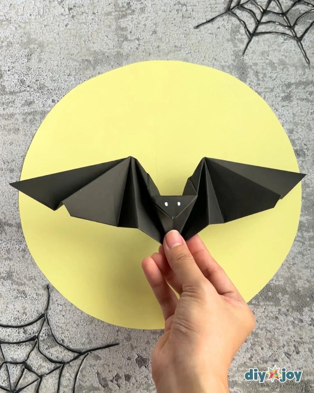 Easy origami bat, a simple paper craft for kids