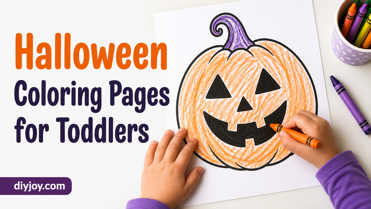 Halloween coloring pages for toddlers - free printable set to color at home - a big, simple toddler Halloween coloring page with thick outlines