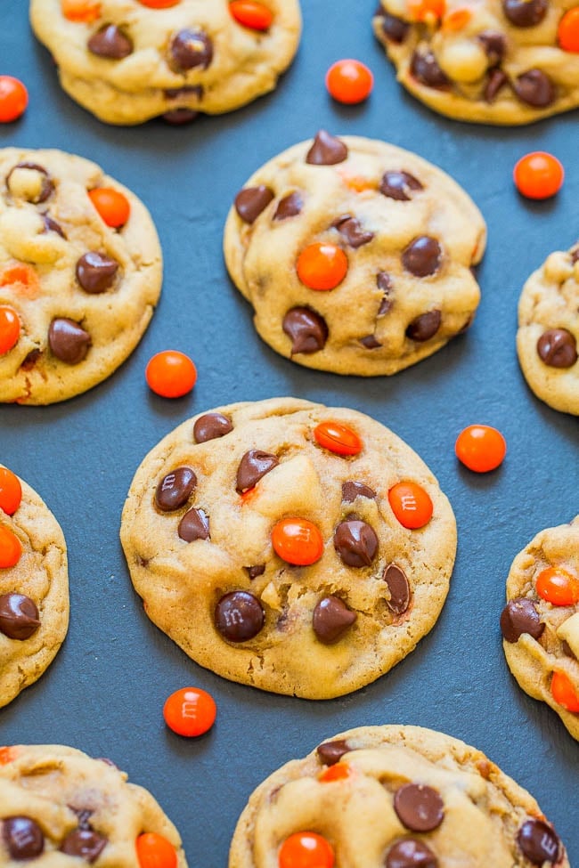 Easy Halloween cookies, festive homemade sweet and spooky sugar-cookie design, highlighting Halloween m&m cookies