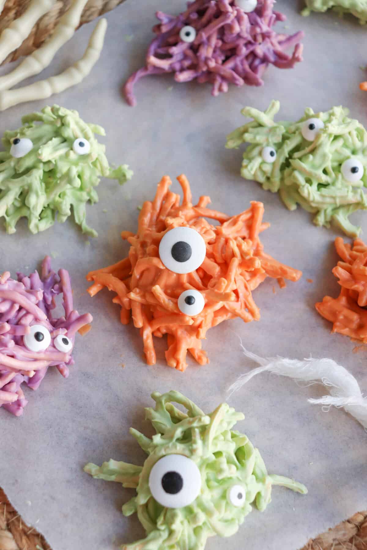 Halloween party food with easy recipe inspiration and savory or sweet party dish, showing the finished haunted haystacks