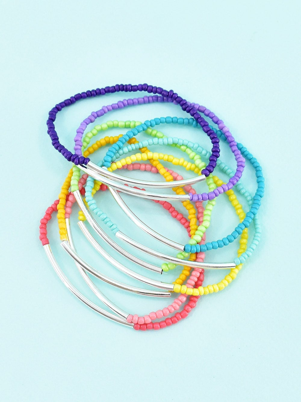DIY Paracord Bracelet Ideas - Noodle Bead Stacking Bracelets - Easy Beaded Bracelet Tutorial With Step by Step How To