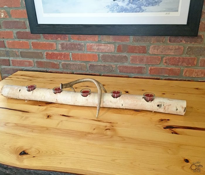 Fall decorating ideas, creative harvest display and warm seasonal decorating style, showing rustic birch log centerpiece
