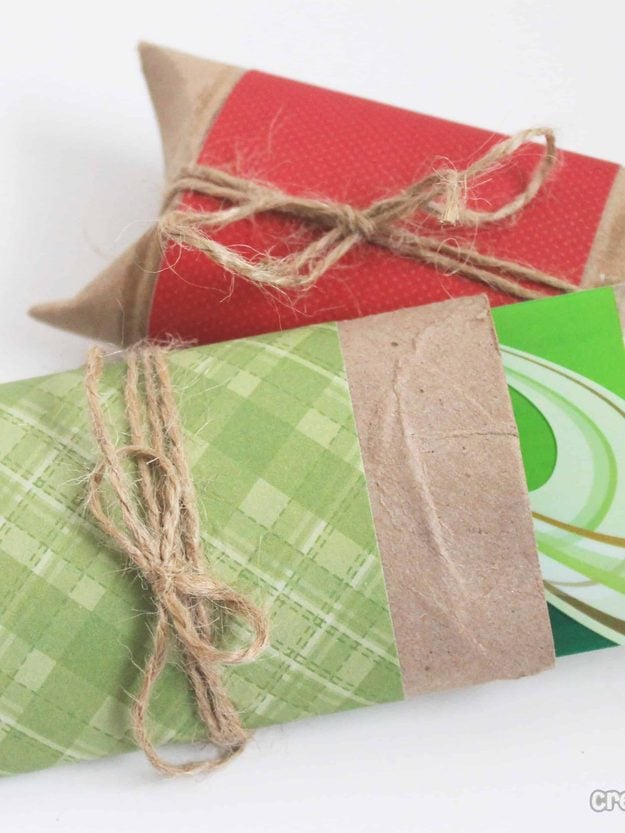 How to Wrap a Gift Wrapping Ideas - Toilet Paper Roll Pillow Box Gift Card Holders - toilet paper roll pillow box gift card holders