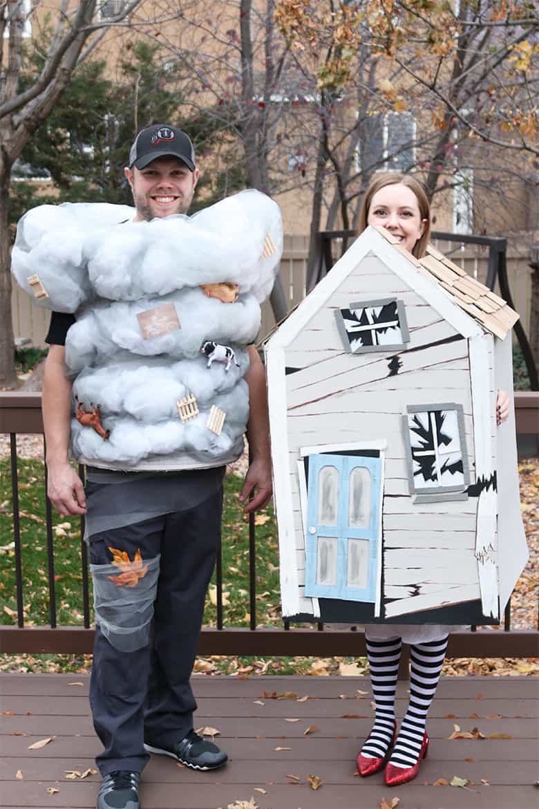 DIY Tornado and Witch's House Costume, a duo halloween idea, cheap enough for two people without stretching the budget