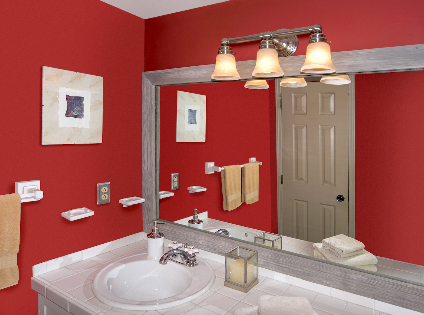 Wood Framed Bathroom Mirror, an affordable way to update a plain space and one worth saving for later
