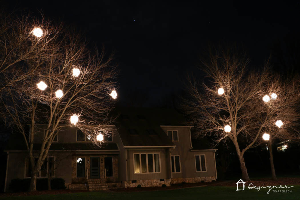 Outdoor Lighted Christmas Balls, a favorite christmas light decor idea worth copying and worth recreating for the season