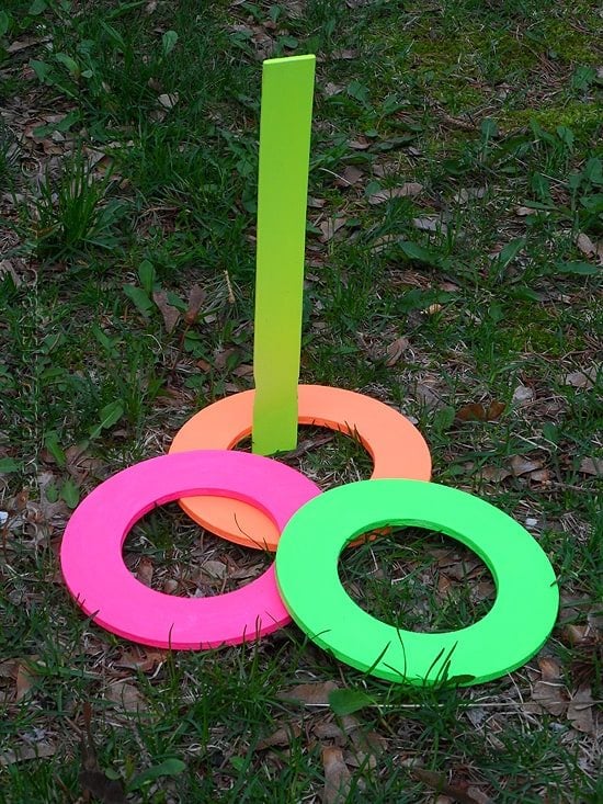 DIY Neon Ring Toss Game, simple to scale to fit almost any space and worth bookmarking for your next project list