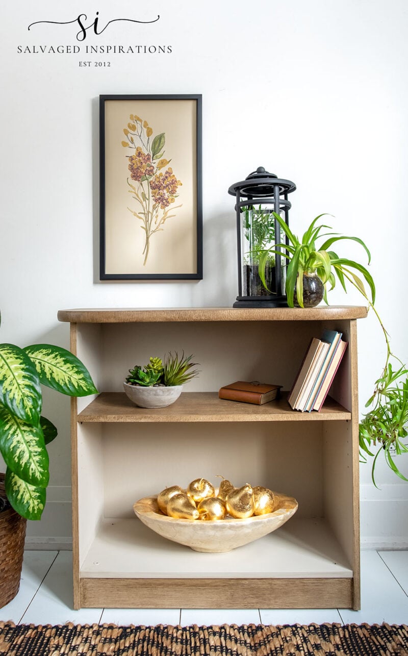 Particle Board Bookcase Painted Faux Wood, flexible enough to adjust as you go and an idea worth saving for later