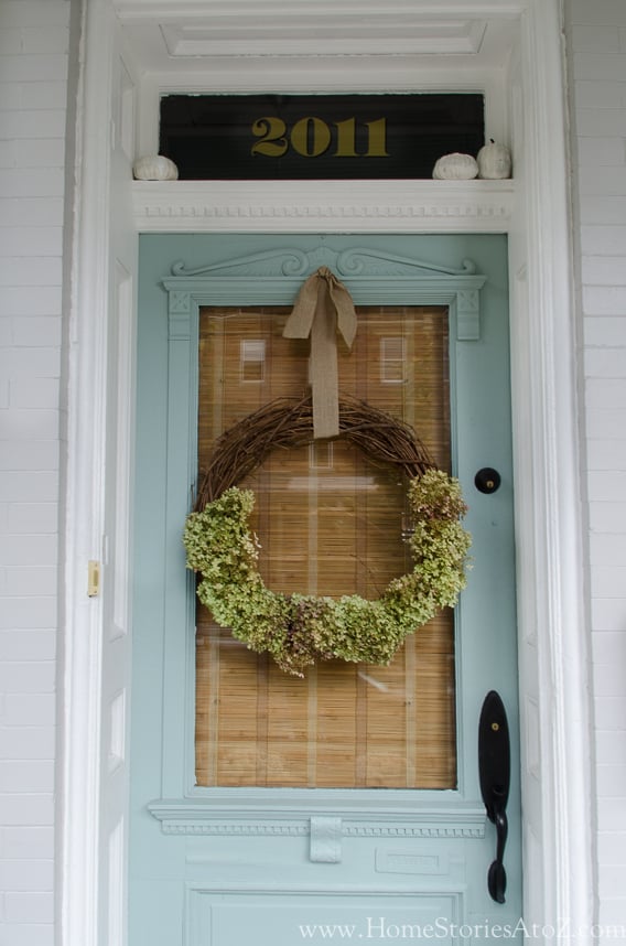 Dried Hydrangea Wreath, quick enough to finish before nap time and a piece worth keeping out on display