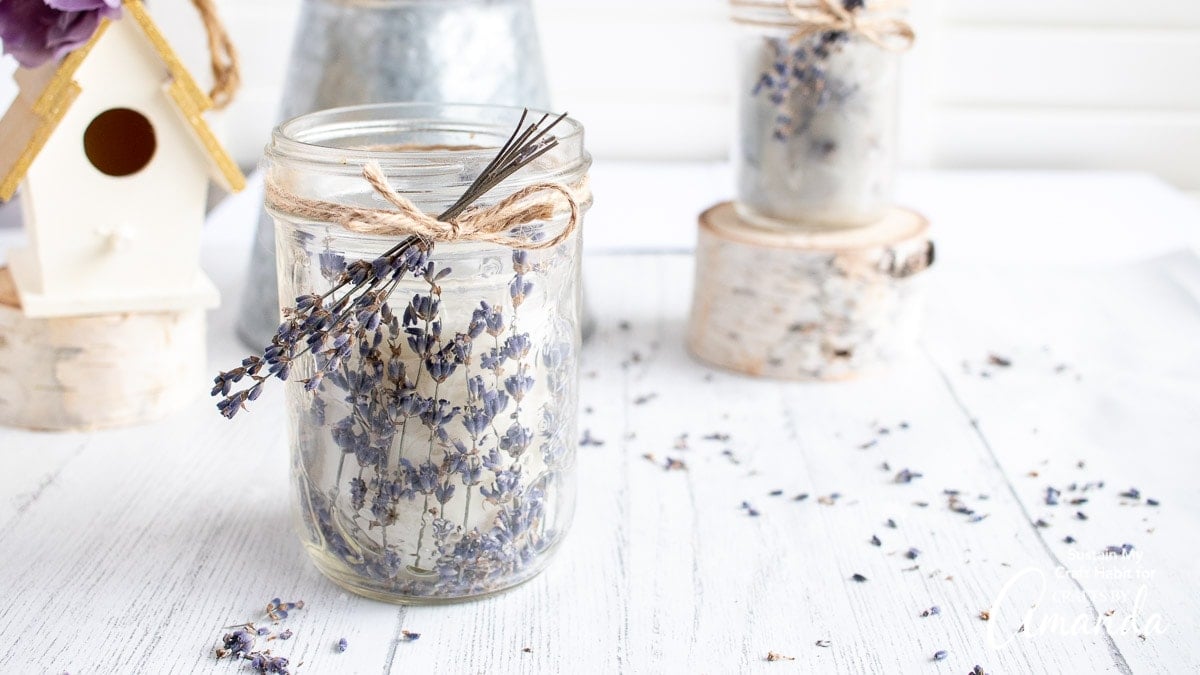 Pressed Lavender Jar Candles, simple enough for a beginner's initial attempt at the idea and a keepsake worth handing down