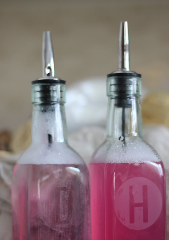 Etched Glass Soap Bottles DIY Project Etched Glass Soap Bottles, a diy soap dispenser idea, a handmade touch that beats a store bought version
