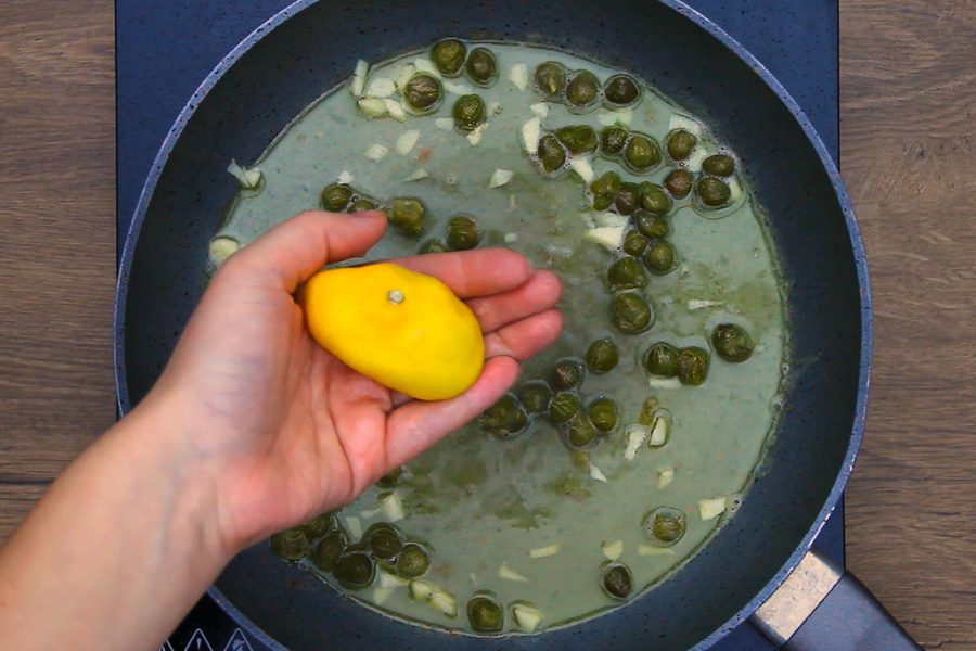 Lemon Chicken Recipes, adding capers and fresh lemon juice to the butter and garlic pan sauce for piccata
